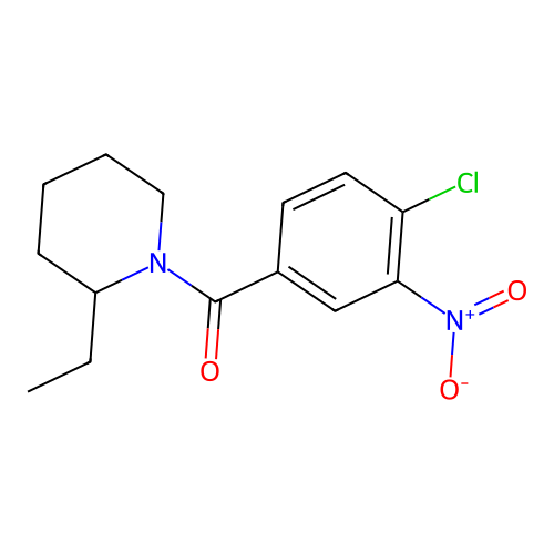 4-Chloro-3-nitrophenyl 2-ethylpiperidyl ketone structure