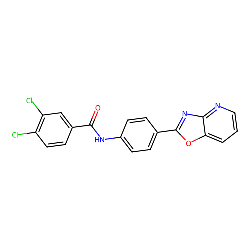 3,4-dichloro-N-[4-([1,3]oxazolo[4,5-b]pyridin-2-yl)phenyl]benzamide structure