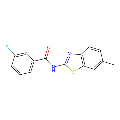3-fluoro-N-(6-methyl-1,3-benzothiazol-2-yl)benzamide structure