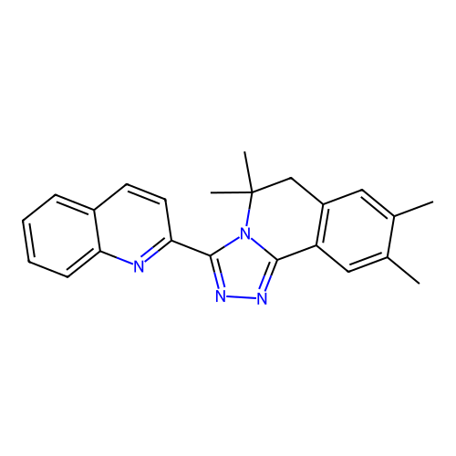 5,5,8,9-tetramethyl-3-(2-quinolinyl)-5,6-dihydro[1,2,4]triazolo[3,4-a]isoquinoline structure