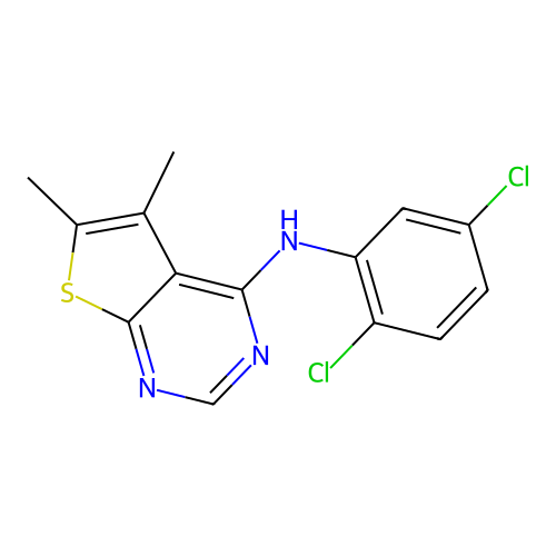 N-(2,5-dichlorophenyl)-5,6-dimethylthieno[2,3-d]pyrimidin-4-amine structure