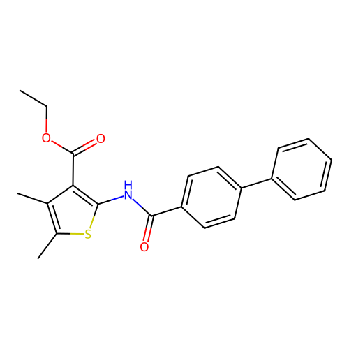 Ethyl 4,5-dimethyl-2-[(4-phenylphenyl)carbonylamino]thiophene-3-carboxylate structure