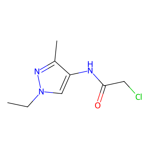 2-chloro-N-(1-ethyl-3-methyl-1H-pyrazol-4-yl)acetamide structure