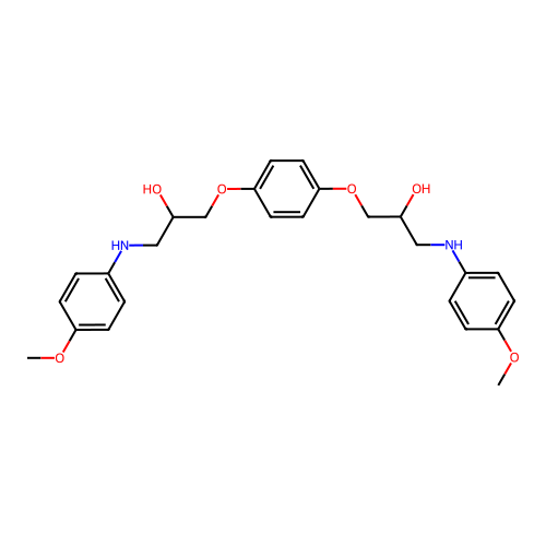 3,3'-(1,4-Phenylenebis(oxy))bis(1-((4-methoxyphenyl)amino)propan-2-ol) structure