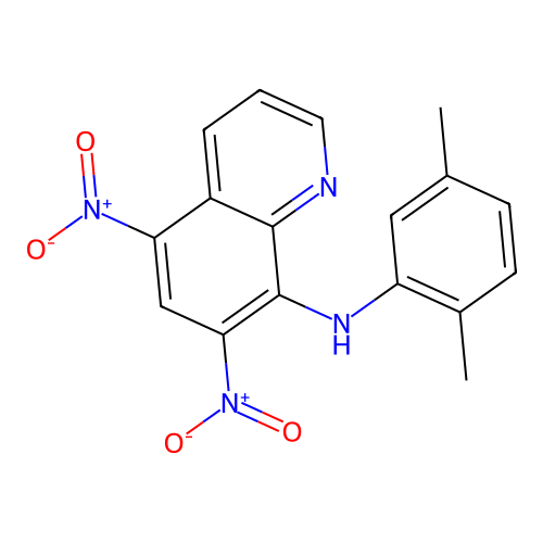 N-(2,5-dimethylphenyl)-5,7-dinitroquinolin-8-amine structure