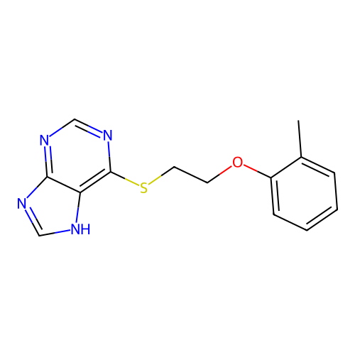 6-[2-(2-methylphenoxy)ethylsulfanyl]-7H-purine structure
