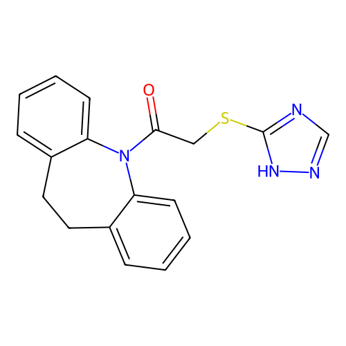5-[(4H-1,2,4-triazol-3-ylthio)acetyl]-10,11-dihydro-5H-dibenzo[b,f]azepine structure