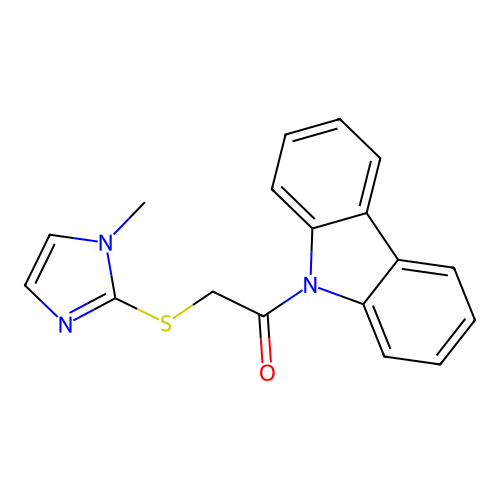 1-(9H-carbazol-9-yl)-2-[(1-methyl-1H-imidazol-2-yl)sulfanyl]ethanone structure