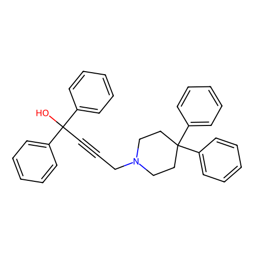 4-(4,4-Diphenylpiperidin-1-yl)-1,1-diphenylbut-2-yn-1-ol structure