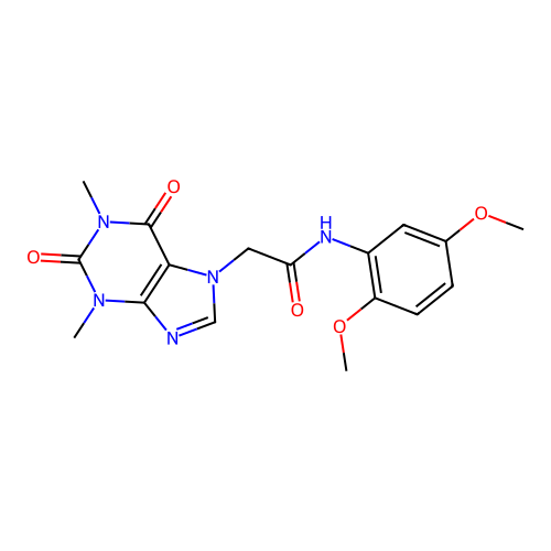 N-(2,5-dimethoxyphenyl)-2-(1,3-dimethyl-2,6-dioxo-1,2,3,6-tetrahydro-7H-purin-7-yl)acetamide structure