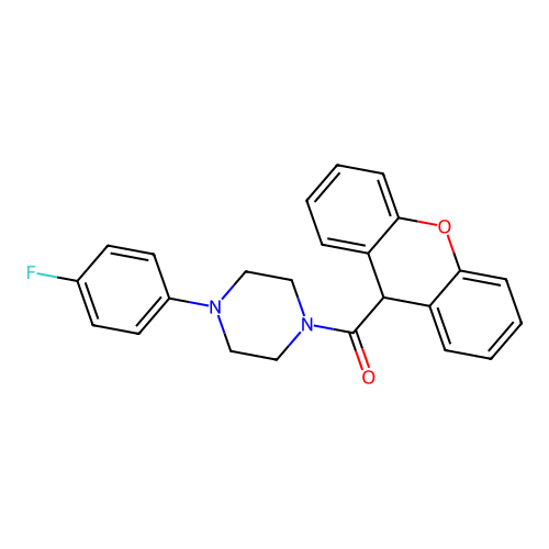 1-(4-Fluorophenyl)-4-(9H-xanthene-9-carbonyl)piperazine structure