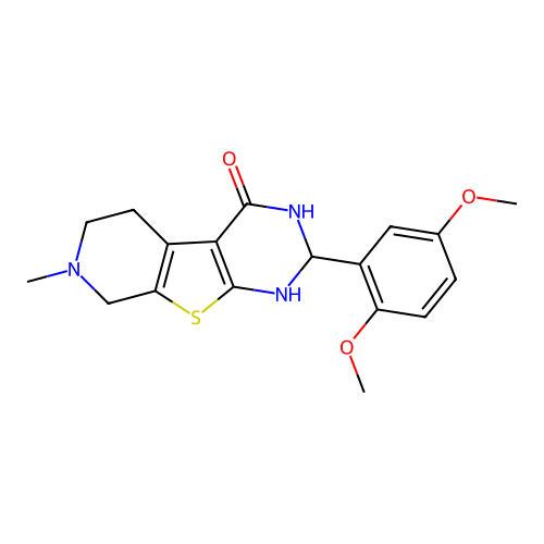 2-(2,5-dimethoxyphenyl)-7-methyl-2,3,5,6,7,8-hexahydropyrido[4',3':4,5]thieno[2,3-d]pyrimidin-4(1H)-one structure