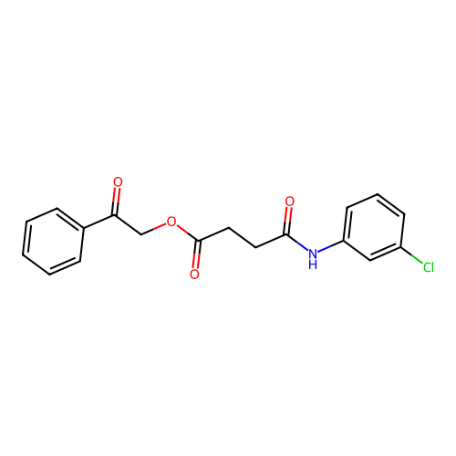 2-Oxo-2-phenylethyl 4-(3-chloroanilino)-4-oxobutanoate structure