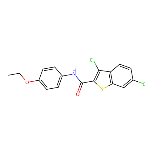 3,6-dichloro-N-(4-ethoxyphenyl)-1-benzothiophene-2-carboxamide structure