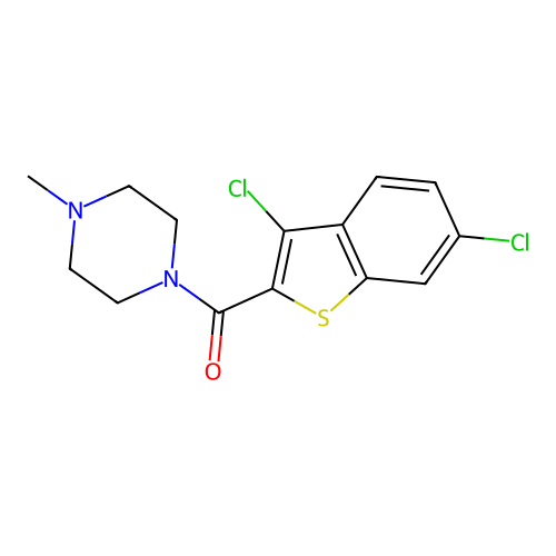 (3,6-Dichloro-benzo[b]thiophen-2-yl)-(4-methyl-piperazin-1-yl)-methanone structure