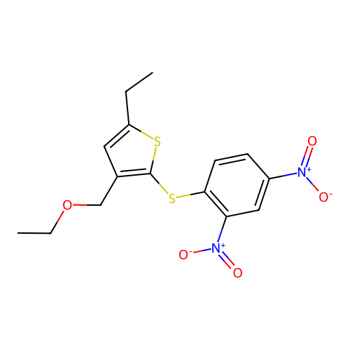 {2-[(2,4-Dinitrophenyl)sulfanyl]-5-ethylthiophen-3-yl}methyl ethyl ether structure