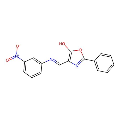4-{[(3-nitrophenyl)amino]methylene}-2-phenyl-1,3-oxazol-5(4H)-one structure