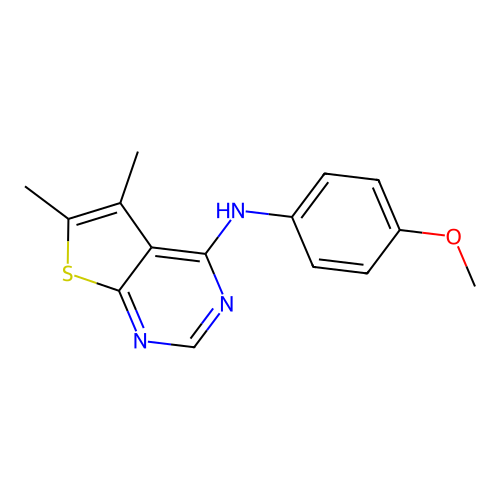 N-(4-methoxyphenyl)-5,6-dimethylthieno[2,3-d]pyrimidin-4-amine structure