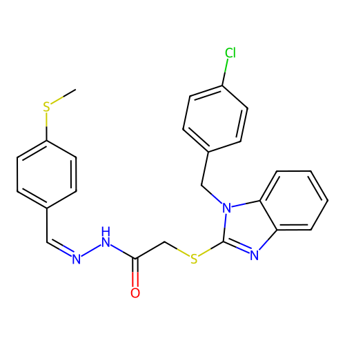 2-{[1-(4-chlorobenzyl)-1H-benzimidazol-2-yl]sulfanyl}-N'-{(E)-[4-(methylsulfanyl)phenyl]methylidene}acetohydrazide structure