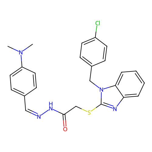 2-{[1-(4-chlorobenzyl)-1H-benzimidazol-2-yl]sulfanyl}-N'-{(E)-[4-(dimethylamino)phenyl]methylidene}acetohydrazide structure