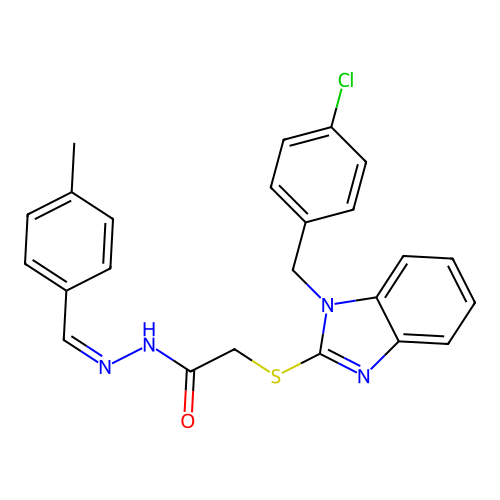 2-{[1-(4-chlorobenzyl)-1H-benzimidazol-2-yl]sulfanyl}-N'-[(E)-(4-methylphenyl)methylidene]acetohydrazide structure
