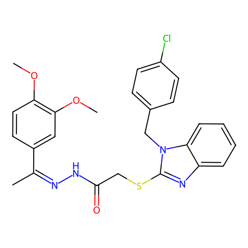 2-{[1-(4-CHLOROBENZYL)-1H-BENZIMIDAZOL-2-YL]SULFANYL}-N'-[(E)-1-(3,4-DIMETHOXYPHENYL)ETHYLIDENE]ACETOHYDRAZIDE structure