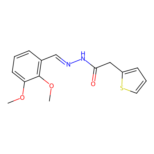 N'-[(E)-(2,3-dimethoxyphenyl)methylidene]-2-(2-thienyl)acetohydrazide structure