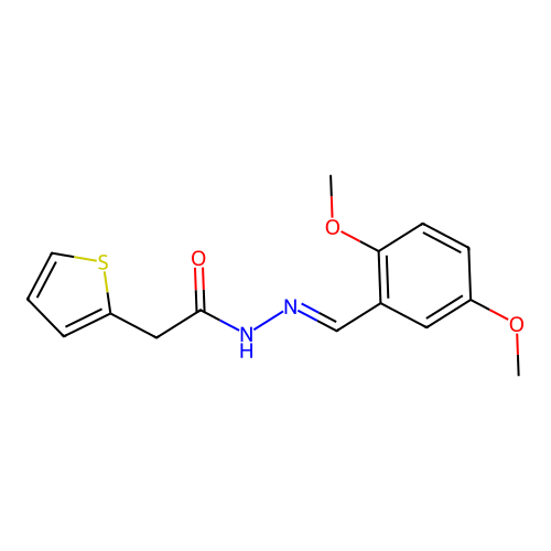 N'-[(E)-(2,5-dimethoxyphenyl)methylidene]-2-(thiophen-2-yl)acetohydrazide structure
