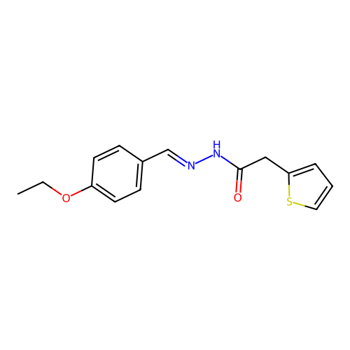 N-[(E)-(4-ethoxyphenyl)methylideneamino]-2-thiophen-2-ylacetamide structure