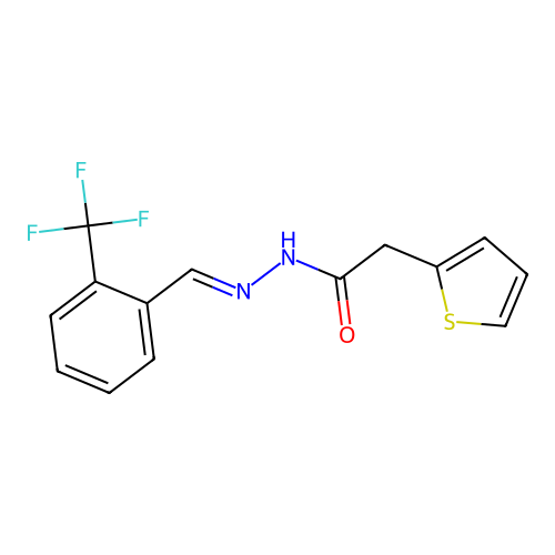 2-(2-Thienyl)-N'-(2-(trifluoromethyl)benzylidene)acetohydrazide structure