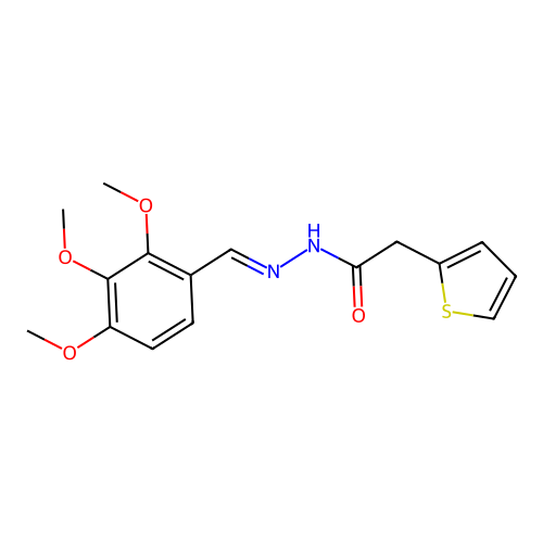 2-(2-thienyl)-N'-[(E)-(2,3,4-trimethoxyphenyl)methylidene]acetohydrazide structure