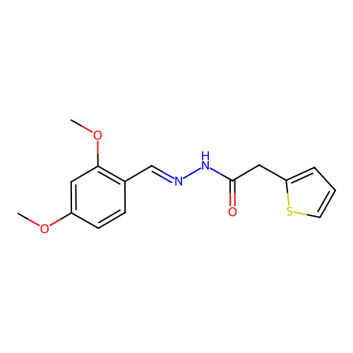N'-[(E)-(2,4-dimethoxyphenyl)methylidene]-2-(2-thienyl)acetohydrazide structure