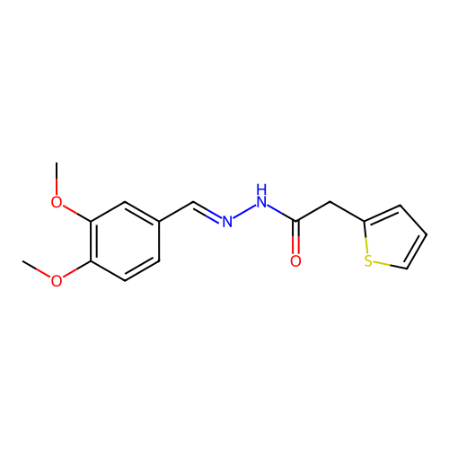 N'-[(E)-(3,4-dimethoxyphenyl)methylidene]-2-(2-thienyl)acetohydrazide structure