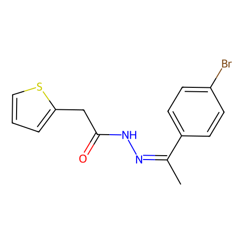 N'-[(1Z)-1-(4-bromophenyl)ethylidene]-2-(thiophen-2-yl)acetohydrazide structure