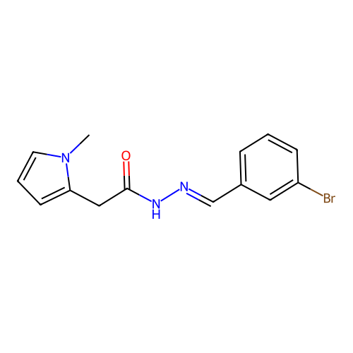 N'-(3-Bromobenzylidene)-2-(1-methyl-1H-pyrrol-2-YL)acetohydrazide structure