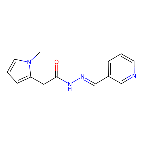2-(1-methyl-1H-pyrrol-2-yl)-N'-[(E)-3-pyridinylmethylidene]acetohydrazide structure