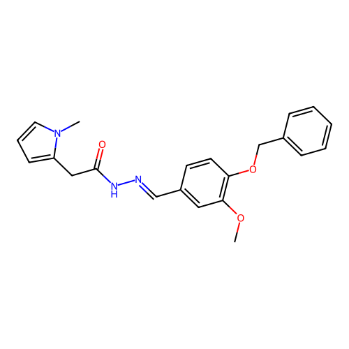 (E)-N'-(4-(benzyloxy)-3-methoxybenzylidene)-2-(1-methyl-1H-pyrrol-2-yl)acetohydrazide structure