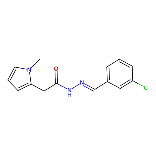 N'-(3-Chlorobenzylidene)-2-(1-methyl-1H-pyrrol-2-YL)acetohydrazide structure