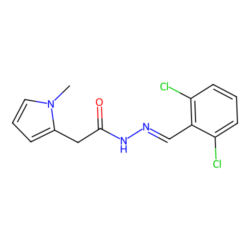 N'-(2,6-Dichlorobenzylidene)-2-(1-methyl-1H-pyrrol-2-YL)acetohydrazide structure