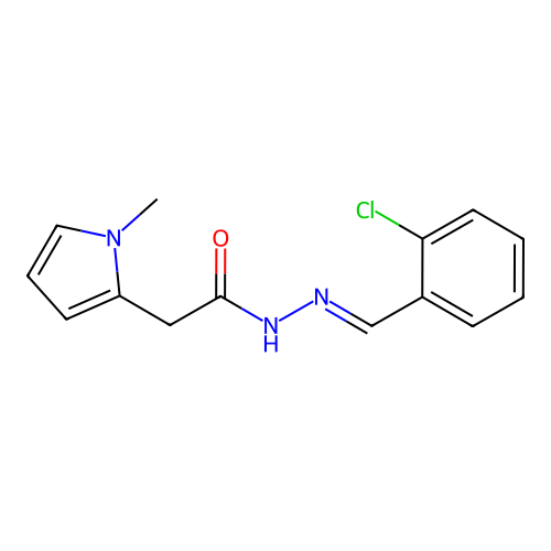 N'-(2-chlorobenzylidene)-2-(1-methyl-1H-pyrrol-2-yl)acetohydrazide structure