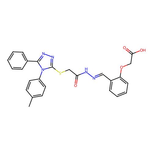 (2-{(E)-[({[4-(4-METHYLPHENYL)-5-PHENYL-4H-1,2,4-TRIAZOL-3-YL]SULFANYL}ACETYL)HYDRAZONO]METHYL}PHENOXY)ACETIC ACID structure