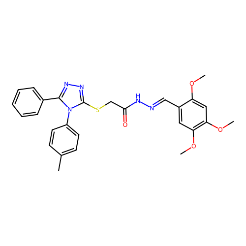 2-{[4-(4-methylphenyl)-5-phenyl-4H-1,2,4-triazol-3-yl]sulfanyl}-N'-[(E)-(2,4,5-trimethoxyphenyl)methylidene]acetohydrazide structure