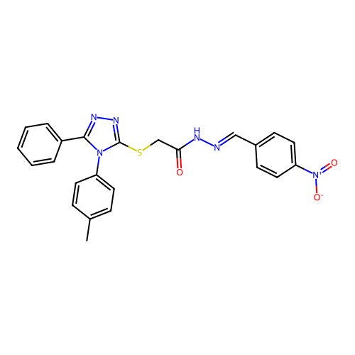2-{[4-(4-methylphenyl)-5-phenyl-4H-1,2,4-triazol-3-yl]sulfanyl}-N'-[(E)-(4-nitrophenyl)methylidene]acetohydrazide structure