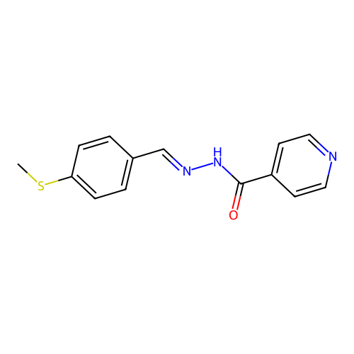 N'-[4-(methylsulfanyl)benzylidene]isonicotinohydrazide structure