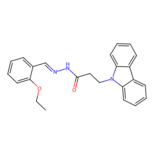 (E)-3-(9H-carbazol-9-yl)-N'-(2-ethoxybenzylidene)propanehydrazide structure