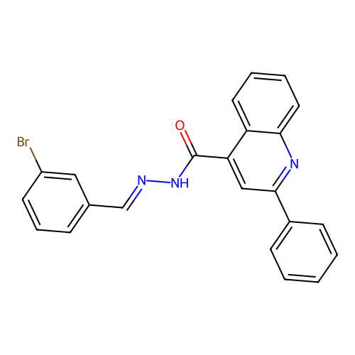 N'-[(E)-(3-bromophenyl)methylidene]-2-phenylquinoline-4-carbohydrazide structure