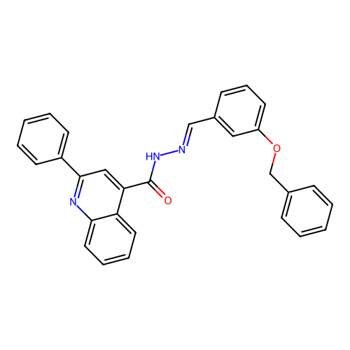 (E)-N'-(3-(benzyloxy)benzylidene)-2-phenylquinoline-4-carbohydrazide structure