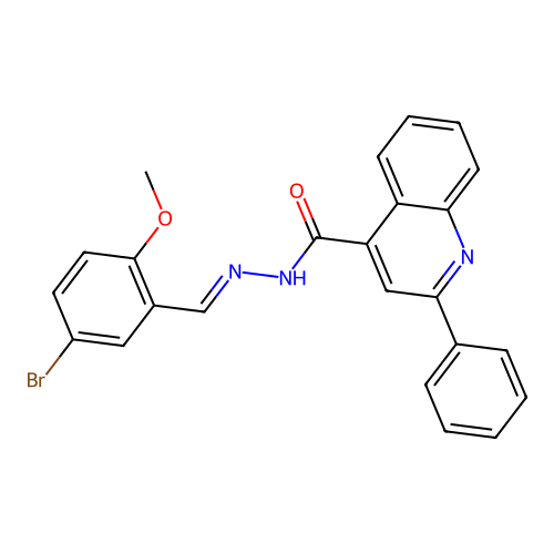 N'-[(E)-(5-bromo-2-methoxyphenyl)methylidene]-2-phenylquinoline-4-carbohydrazide structure