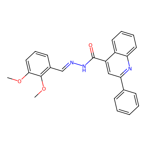N'-[(E)-(2,3-dimethoxyphenyl)methylidene]-2-phenylquinoline-4-carbohydrazide structure