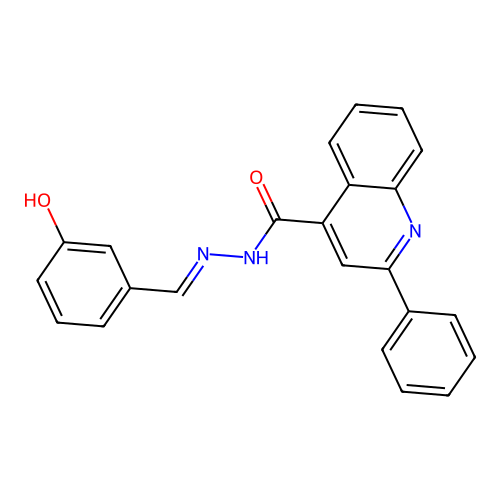 N-[(E)-(3-hydroxyphenyl)methylideneamino]-2-phenylquinoline-4-carboxamide structure